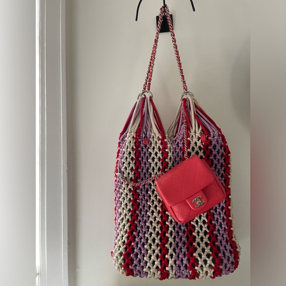 Chanel Crochet Shopping Tote with Mini Flap - Picture 1 of 16